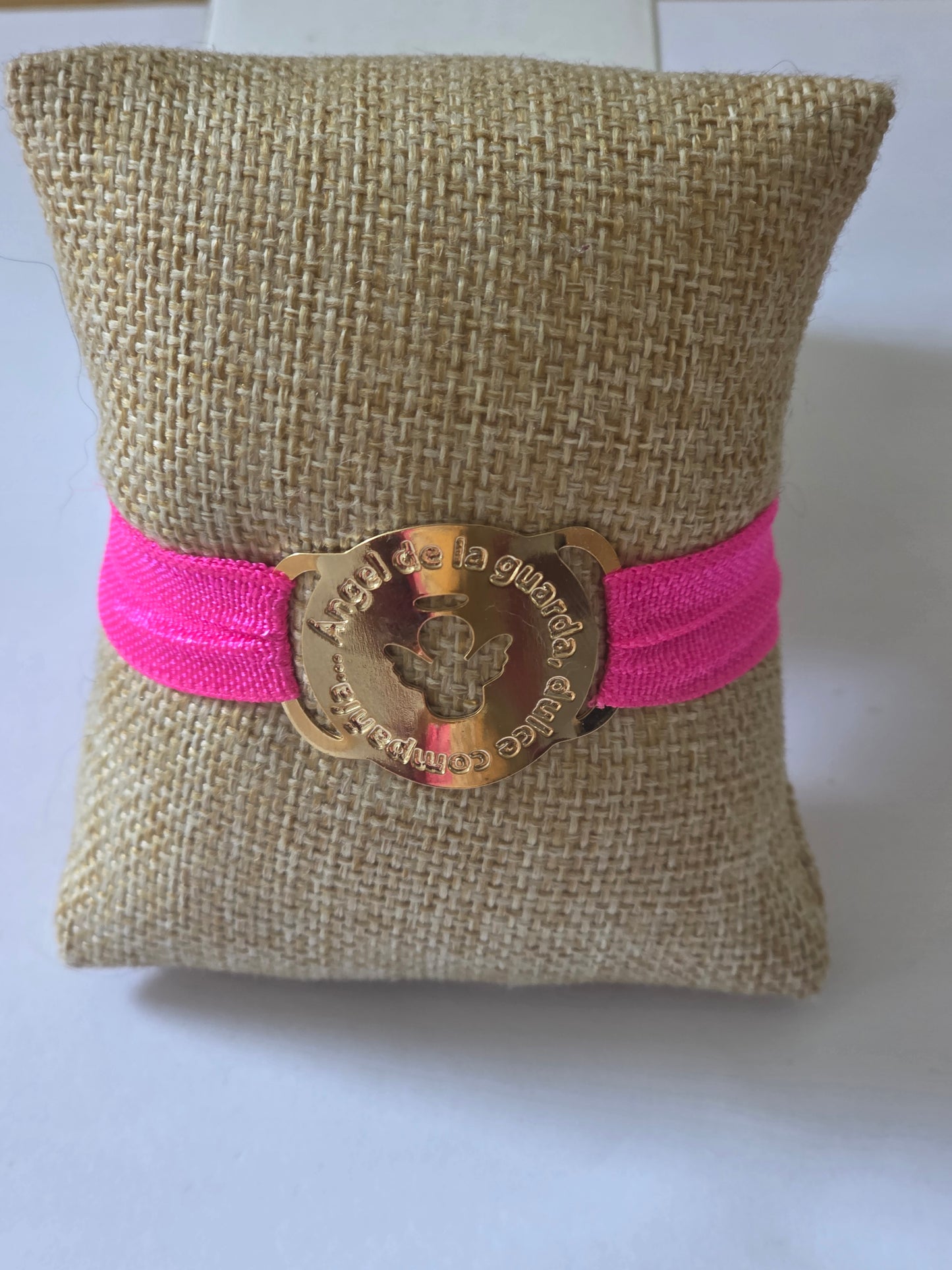 Hot pink Angel de la guarda bracelet