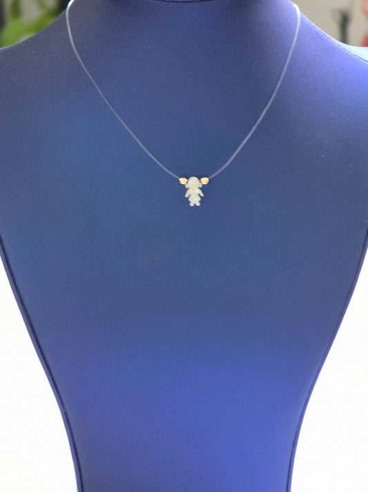 Shell girl figure invisible necklace