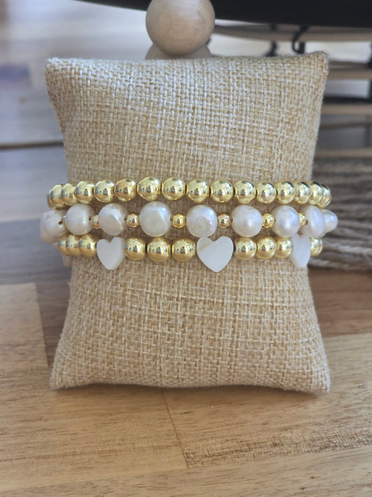Heart bracelet set