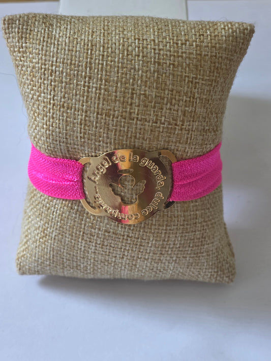 Hot pink Angel de la guarda bracelet