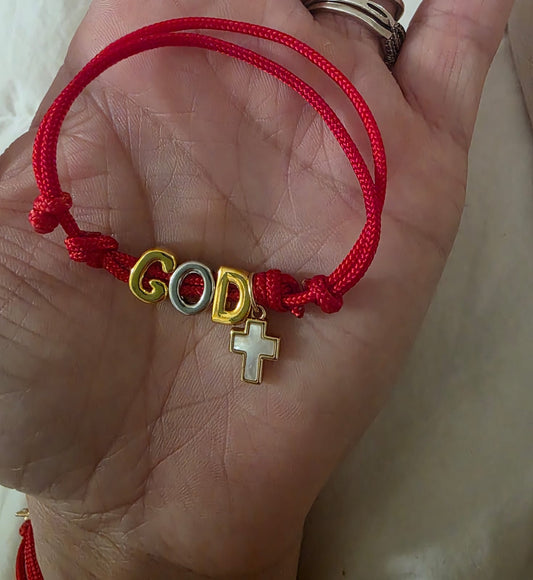 GOD red cord bracelet